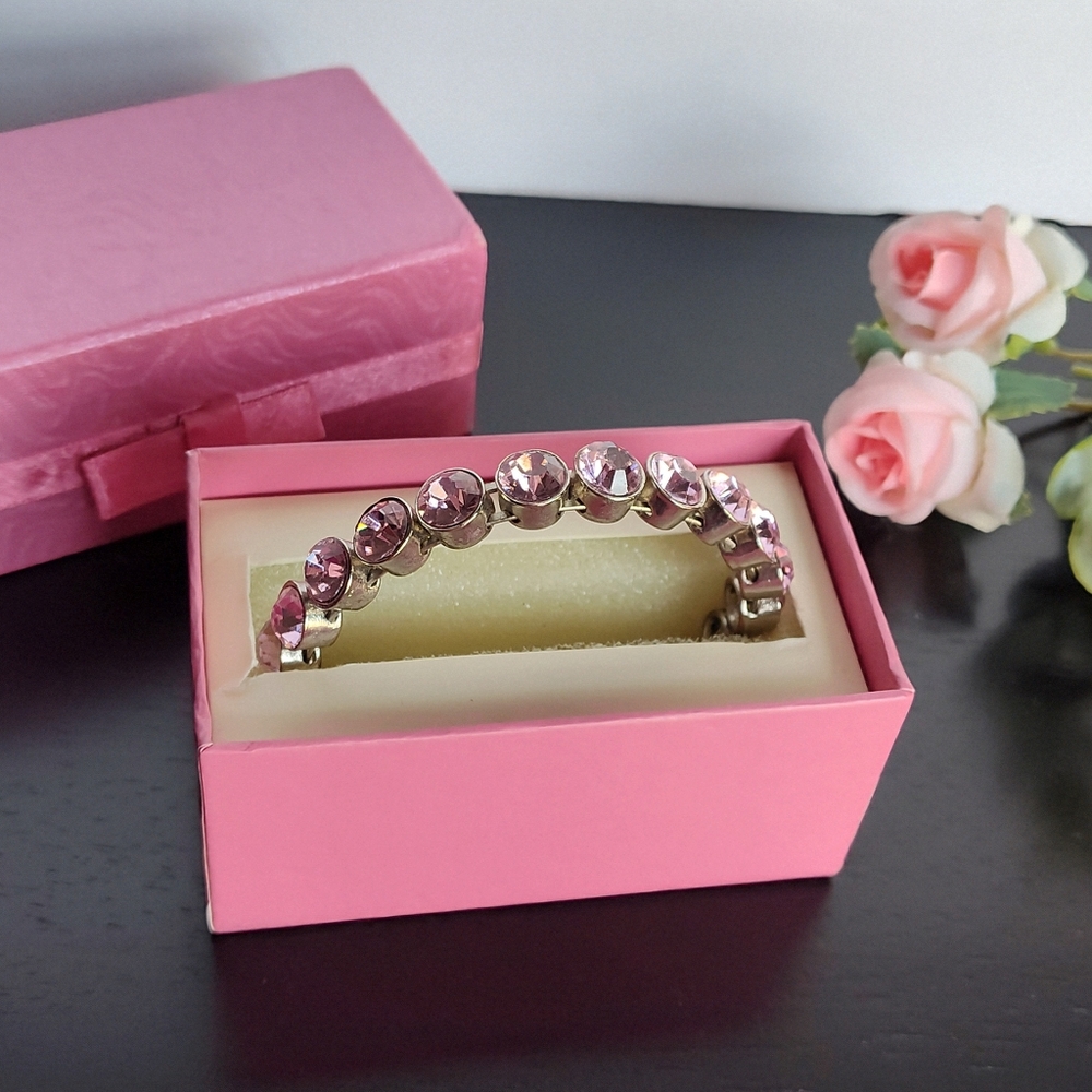 Shimmering Pink Crystal Beaded Bracelet Jewelry